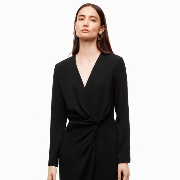 Aritzia Babaton Tadao Black Twist Front dress - Picture 2 of 6